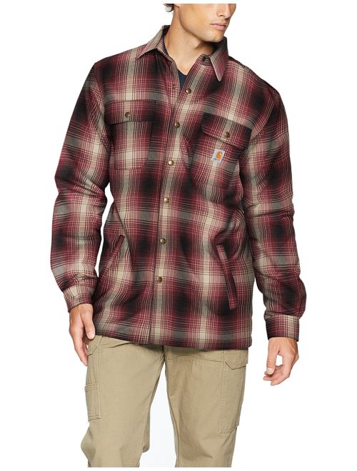Carhartt Men's Hubbard Flannel Plaid Sherpa Lined Shirt Jac