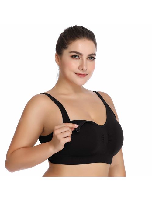 Lataly Womens Sleeping Nursing Bra Wirefree Breastfeeding Maternity Bralette Pack of 5