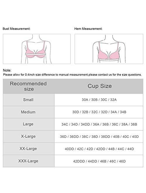 WANAYOU Women's Zip Front Sports Bra Wireless Post-Surgery Bra Active Yoga Sports Bras