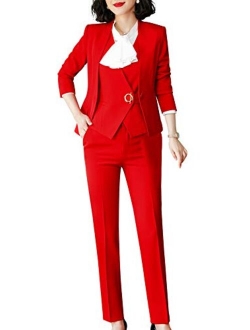 Women's Three Pieces Office Lady Blazer Business Suit Set Women Suits for Work Skirt/Pant,Vest and Jacket