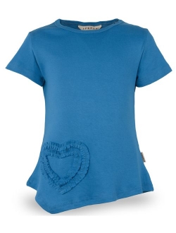 Ipuang Girls Heart Shaped Casual Cotton Cap Sleeve Tee T Shirt Top