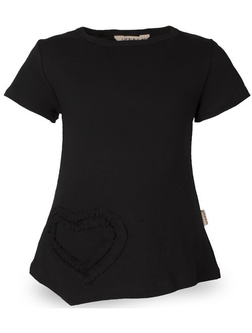 Ipuang Girls Heart Shaped Casual Cotton Cap Sleeve Tee T Shirt Top