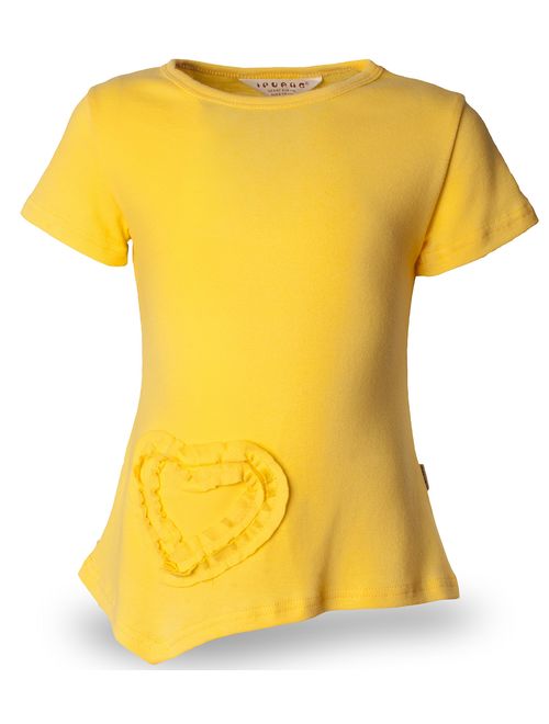 Ipuang Girls Heart Shaped Casual Cotton Cap Sleeve Tee T Shirt Top