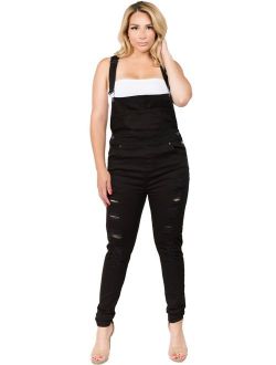 TwiinSisters Women's Plus Size Natural Curve Enhancing Slim Fitted Overalls with Comfort Stretch