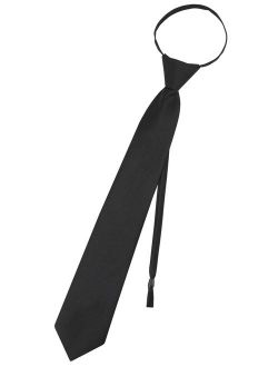 PreTied Men's Necktie Solid Color Mens Adjustable Zipper Neck Tie
