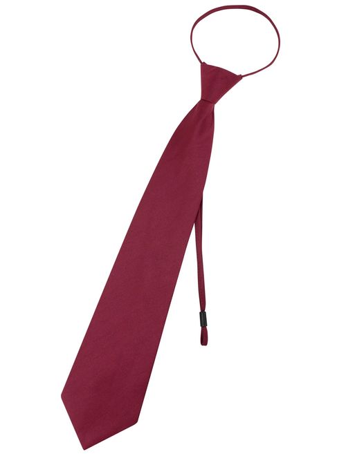 Vesuvio Napoli PreTied Men's Necktie Solid Color Mens Adjustable Zipper Neck Tie