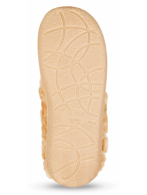 Floopi Women's Memory Foam Slippers Deluxe Clog Scuff/Mule House Slip-Ons for Indoor & Outdoor Use| Warm & Fuzzy w/Velour Fur Lining, Quilted Collar Slipper & Anti-Skid H