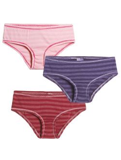 City Threads Girls' Briefs Underwear Panties in 100% Cotton - for Sensitive Skin Made in USA, 3-Pack