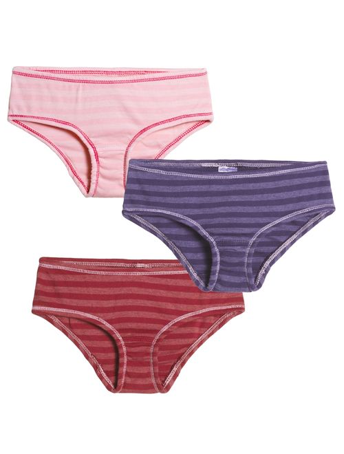 City Threads Girls' Briefs Underwear Panties in 100% Cotton - for Sensitive Skin Made in USA, 3-Pack
