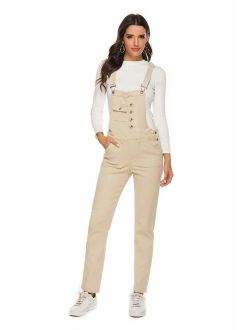 AvaCostume Womens Classic Adjustable Strap Jean Overalls Yellow