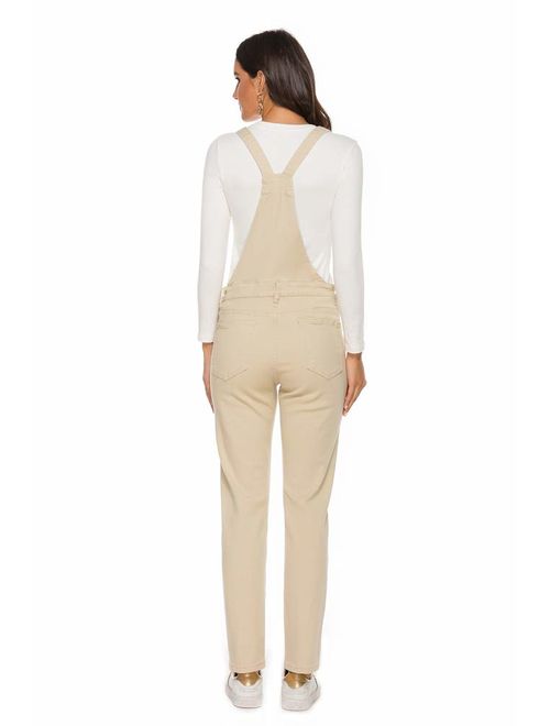 AvaCostume Womens Classic Adjustable Strap Jean Overalls Yellow