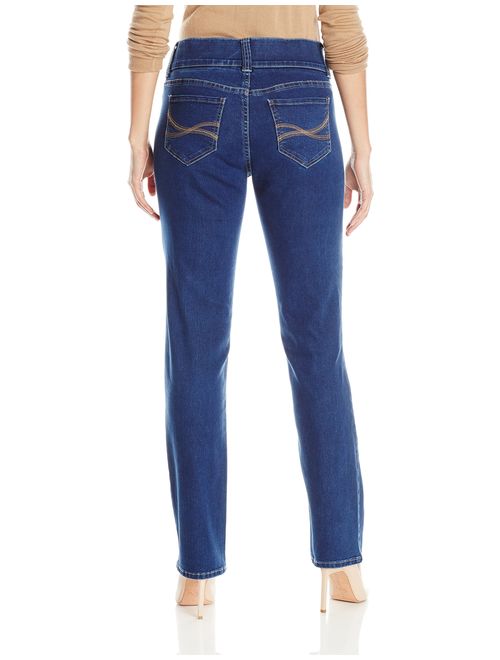 Lee Riders Riders by Lee Indigo Women's Pull-On Waist Smoother Straight-Leg Jean