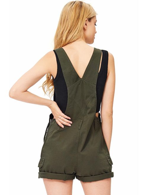 Revolt Women's Juniors Classic Twill Short Overalls