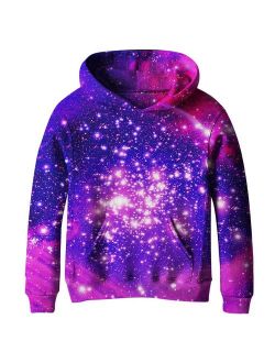 SAYM Big Girls Galaxy Fleece Pockets Sweatshirts Jacket Pullover Hoodies