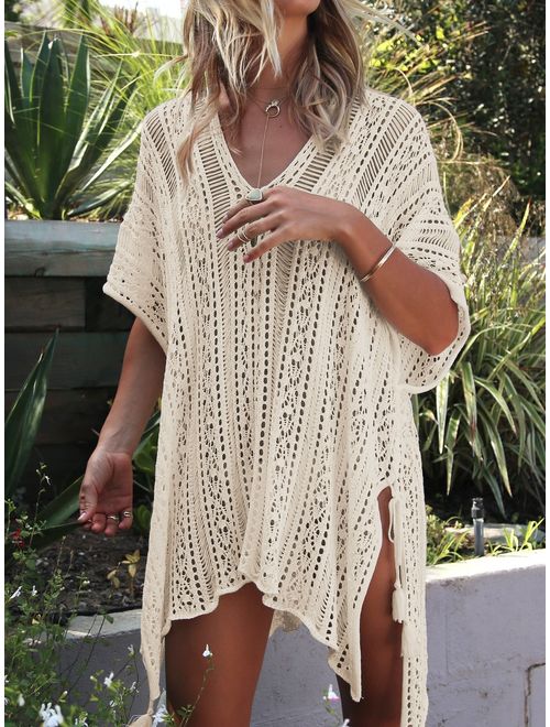 Jeasona Women's Bathing Suit Cover Up for Beach Pool Swimwear Crochet Dress