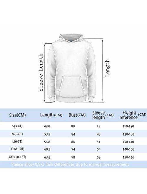 Funnycokid Boys Girls Fleece Hoodies 3D Print Pullover Sweatshirts Hooded Jumpers 5-14Y