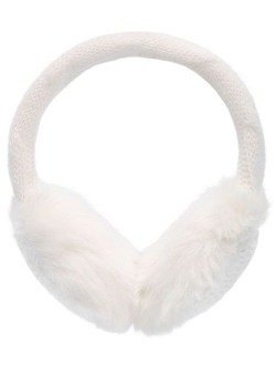 Simplicity Women's Winter Knitted Faux Fur Plush Earmuffs w/Lined Trim