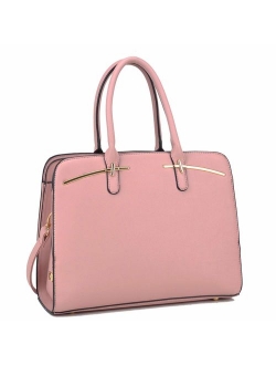 Women Satchel Handbags Shoulder Purses Totes Top Handle Work Bags with 3 Compartments
