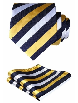Extra Long Polka Dots Tie Handkerchief Men's Necktie & Pocket Square Set