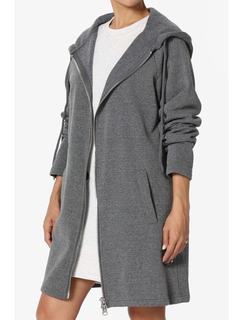 TheMogan S~3X Loose Fit Pocket Pullover OR Zip Up Hoodie Long Tunic Sweatshirts