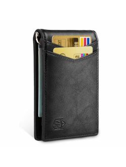Minimalist Slim Bifold Front Pocket Wallet with Money Clip for men,Effective RFID Blocking & Smart Design