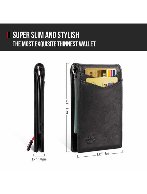 Minimalist Slim Bifold Front Pocket Wallet with Money Clip for men,Effective RFID Blocking & Smart Design