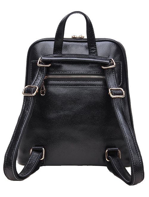 Coolcy New Fashion Women's Genuine Leather Backpack Casual Shoulder Bag