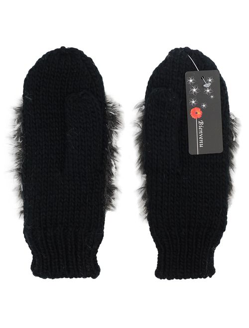 Double Layer Winter Thicken Warm Knit Mittens Cartoon Hedgehog Gloves