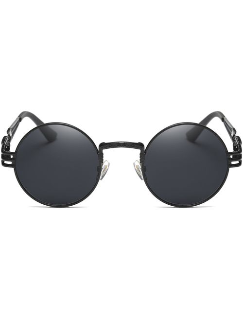 Dollger John Lennon Round Sunglasses Steampunk Metal Frame