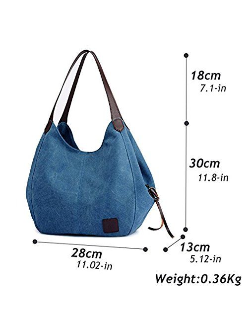 Women Canvas Hobo Handbag /& Shoulder Shopping Bag