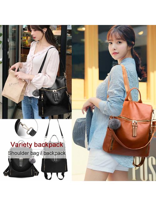 Designer Leather Backpack Purse Multifunctional Ladies Backpacks Solid Shoulder Bags for Womens
