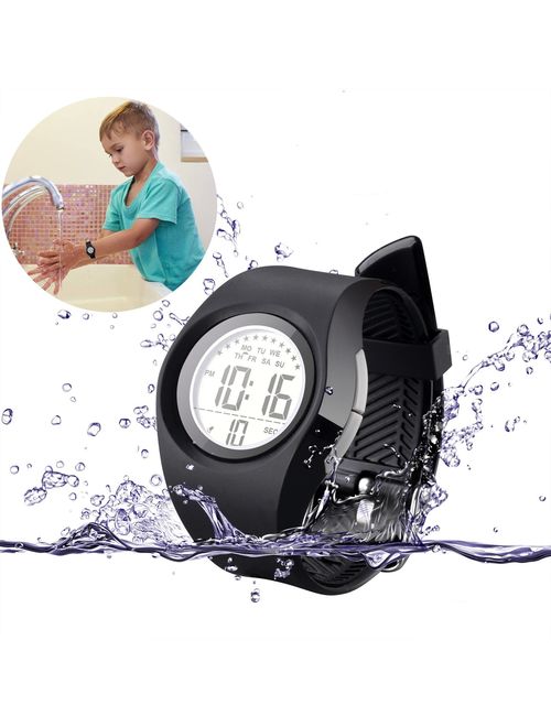 Kids Watch Waterproof Children Electronic Watch - Lighting Watch 50M Water Resist for Outdoor Sports,LED Digital Stopwatch with Chronograph, Alarm,Time Window Child Wrist