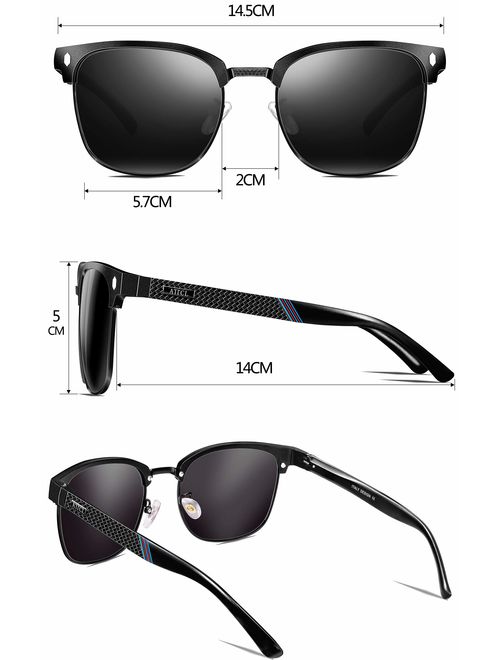 ATTCL Men's Driving Polarized Rimless Sunglasses Al-Mg Metal Frame Ultra Light