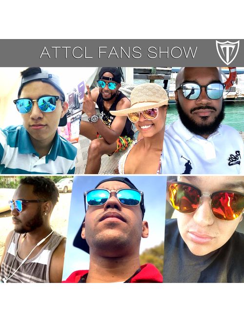 ATTCL Men's Driving Polarized Rimless Sunglasses Al-Mg Metal Frame Ultra Light