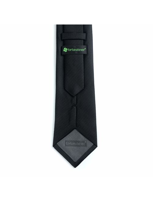 Fortunatever Mens Solid Color Tie,Handmade Neckties With Multiple Colors+Gift Box