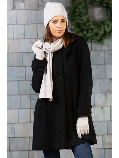 Fishers Finery Women's 100% Pure Cashmere Gloves, featuring Cable Knit Design