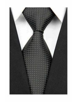 Wehug Men's Classic Solid Tie Silk Woven Necktie Jacquard Neck Ties For Men