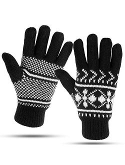 Winter Gloves For Women: Women's Cold Weather Warm Snow Glove: Womens Knit Thinsulate Thermal Insulation