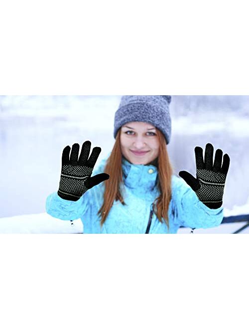 Winter Gloves For Women: Women's Cold Weather Warm Snow Glove: Womens Knit Thinsulate Thermal Insulation