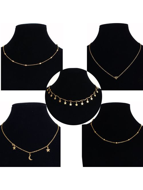 Outee Choker Necklace Set Black Velvet Choker Tattoo Necklace Classical Gothic Chokers for Women Girls