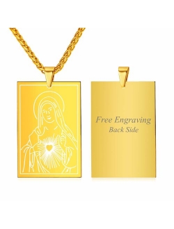 U7 Virgin Mary Necklace & Chain 22