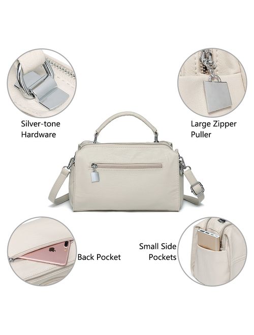 Crossbody Bags for Women,VASCHY Vegan Leather Top Handle Satchel Handbag Fashion Shoulder Bag Purse