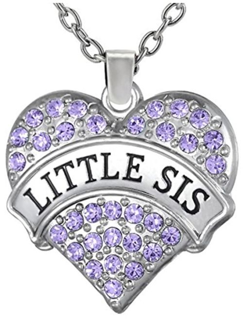 Big Sister & Little Sister Matching Heart Necklace Gift Set of 2, Big Sis Lil Sis Jewelry Gifts for Girls, Teens, Women