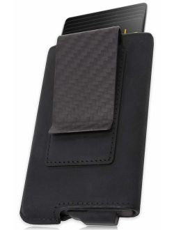 FIDELO Minimalist Wallet for Men - Slim Credit Card Holder RFID Mens Wallets and Leather Case