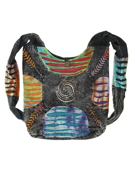 Bohemian Embroidered Ripped Razor Cut Crossbody Hippie Purse Handbag AND Backpack
