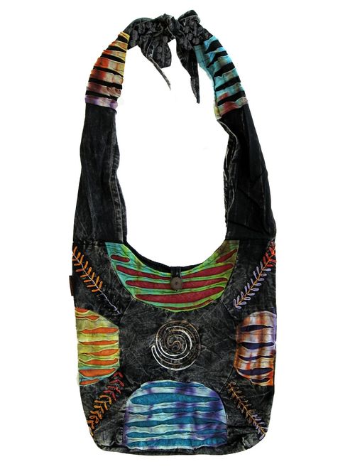 Bohemian Embroidered Ripped Razor Cut Crossbody Hippie Purse Handbag AND Backpack