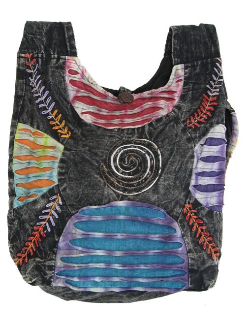 Bohemian Embroidered Ripped Razor Cut Crossbody Hippie Purse Handbag AND Backpack