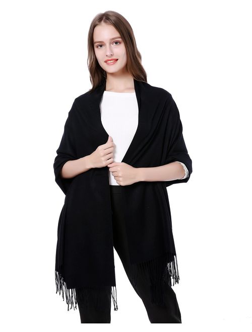 JAKY Global Cashmere Scarf Pashminas Wraps Shawl Super Soft Warm 78" x 27" Scarves Women Men