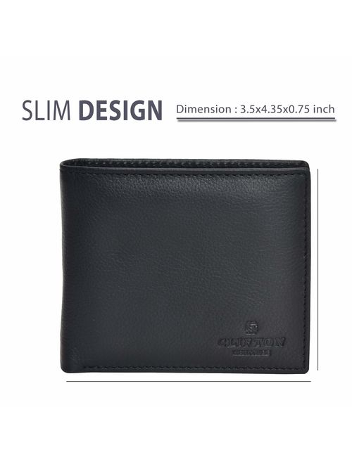 Clifton Heritage Men's Leather RFID Blocking Bifold Wallet