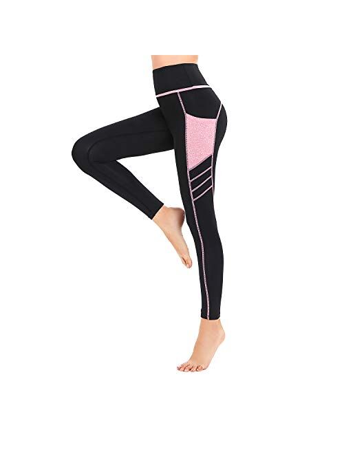 Sylonway High Waist Tummy Control Yoga Pants with Pockets for Women Workout Running Yoga Leggings